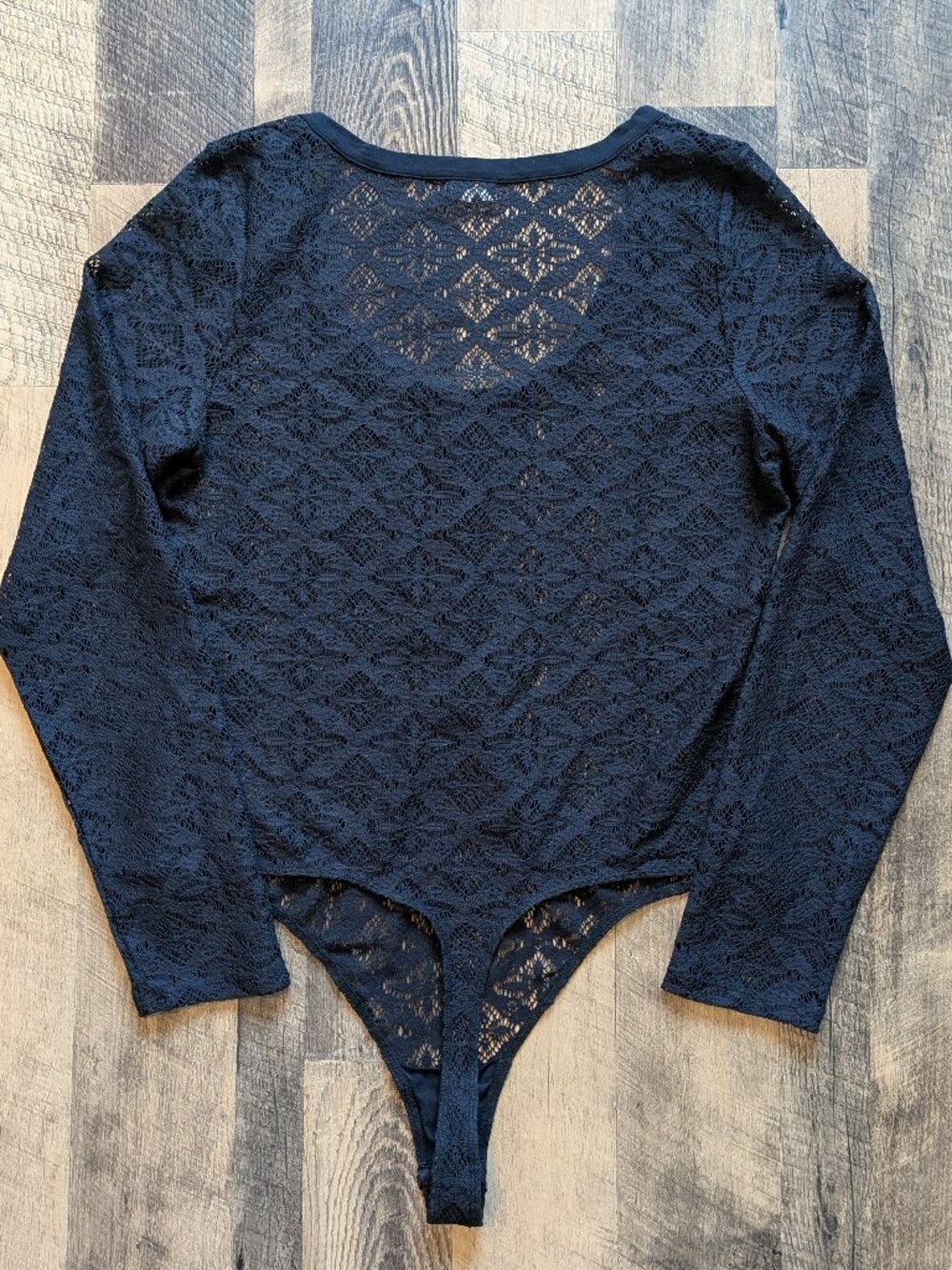 Pilcro Sheer Lace Bodysuit Black XL Anthropologie - Picture 3 of 7
